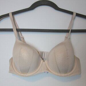 Victoria Secret Bra Nude Glitter Lined Demi 36C Adjustable Straps